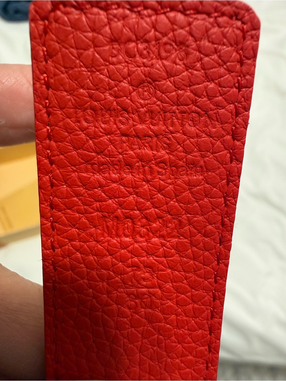 Louis Vuitton Red Leather Belt with Gold LV Buckle - Picture 4 of 7